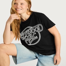 Fleetwood Mac Pure Cotton Slogan T-Shirt in Black