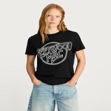 Fleetwood Mac Pure Cotton Slogan T-Shirt in Black thumbnail 2