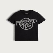 Fleetwood Mac Pure Cotton Slogan T-Shirt in Black thumbnail 5