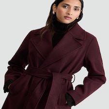 F&F Belted Longline Coat in Purple