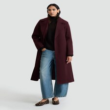 F&F Belted Longline Coat in Purple thumbnail 2