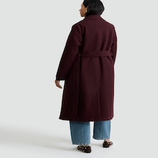 F&F Belted Longline Coat in Purple thumbnail 3