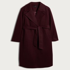 F&F Belted Longline Coat in Purple thumbnail 4