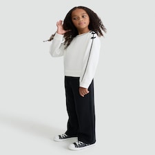 F&F Girls Bow Accent Stripe Sweatshirt in Cream