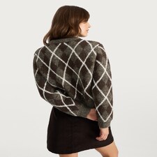 The F&F Edit Knitted Argyle Pattern Jumper with Wool in Brown thumbnail 4