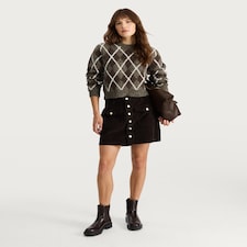 The F&F Edit Knitted Argyle Pattern Jumper with Wool in Brown thumbnail 2