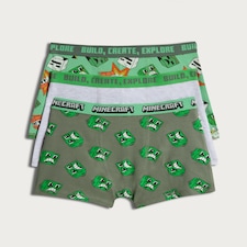 Minecraft 3-Pack Cotton Rich Gaming Print Boxers in Green Multi
