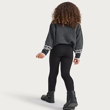 F&F Girls fleece Lined Leggings in Black thumbnail 3
