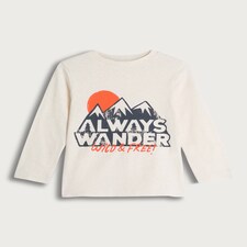 F&F Boys Pure Cotton Always Wander Wild & Free Top in Cream thumbnail 4