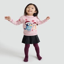Bluey Seasonal Fun Print Knitted Jumper in Pink thumbnail 2