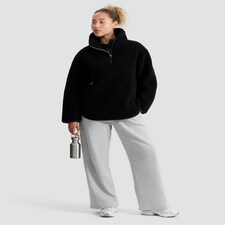 F&F Active Fleece Half Zip Jacket in Black thumbnail 2