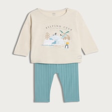 F&F Baby 2-Piece Keeping Cosy Top and Leggings Set in Blue