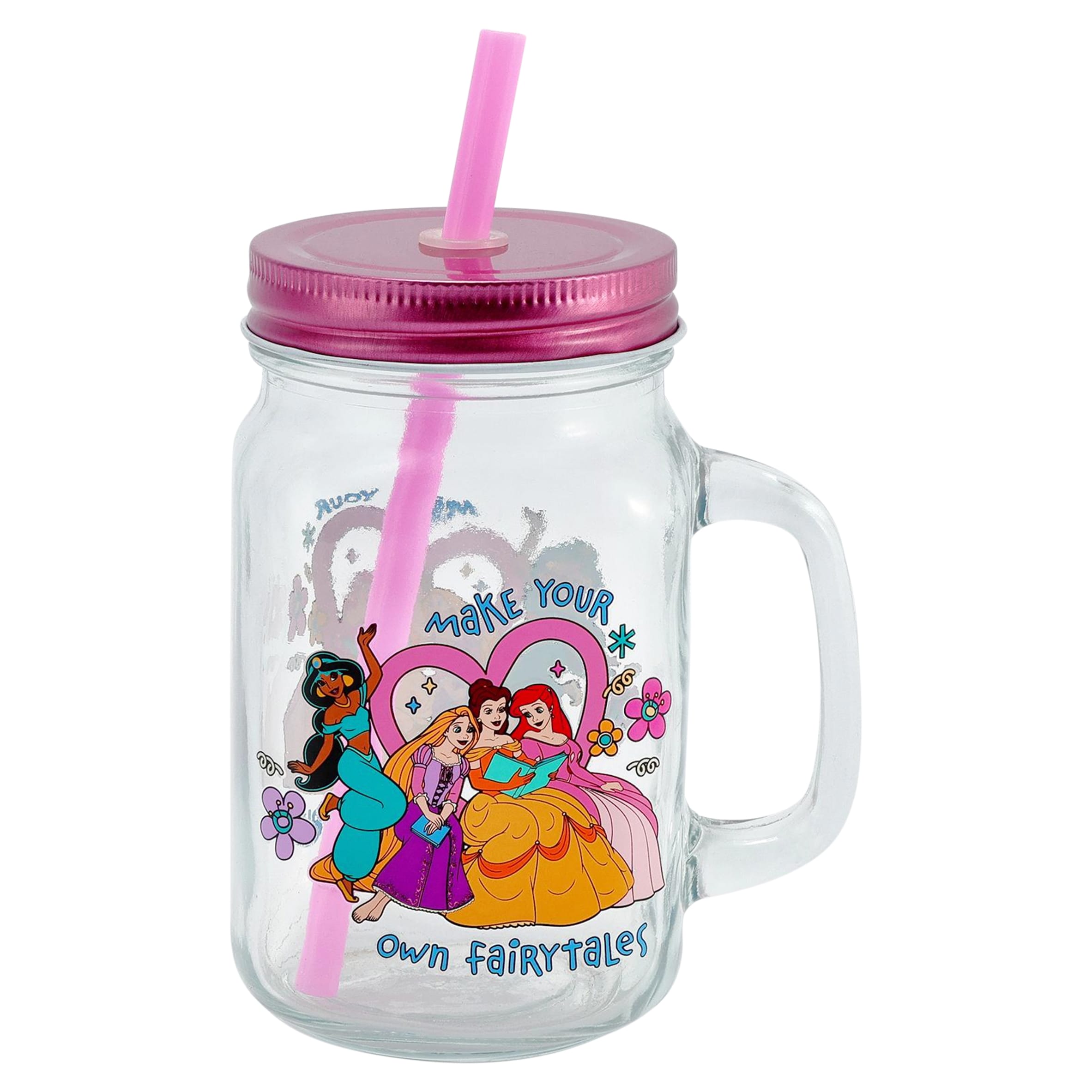 F&F Home Disney Princess Drinking Jar