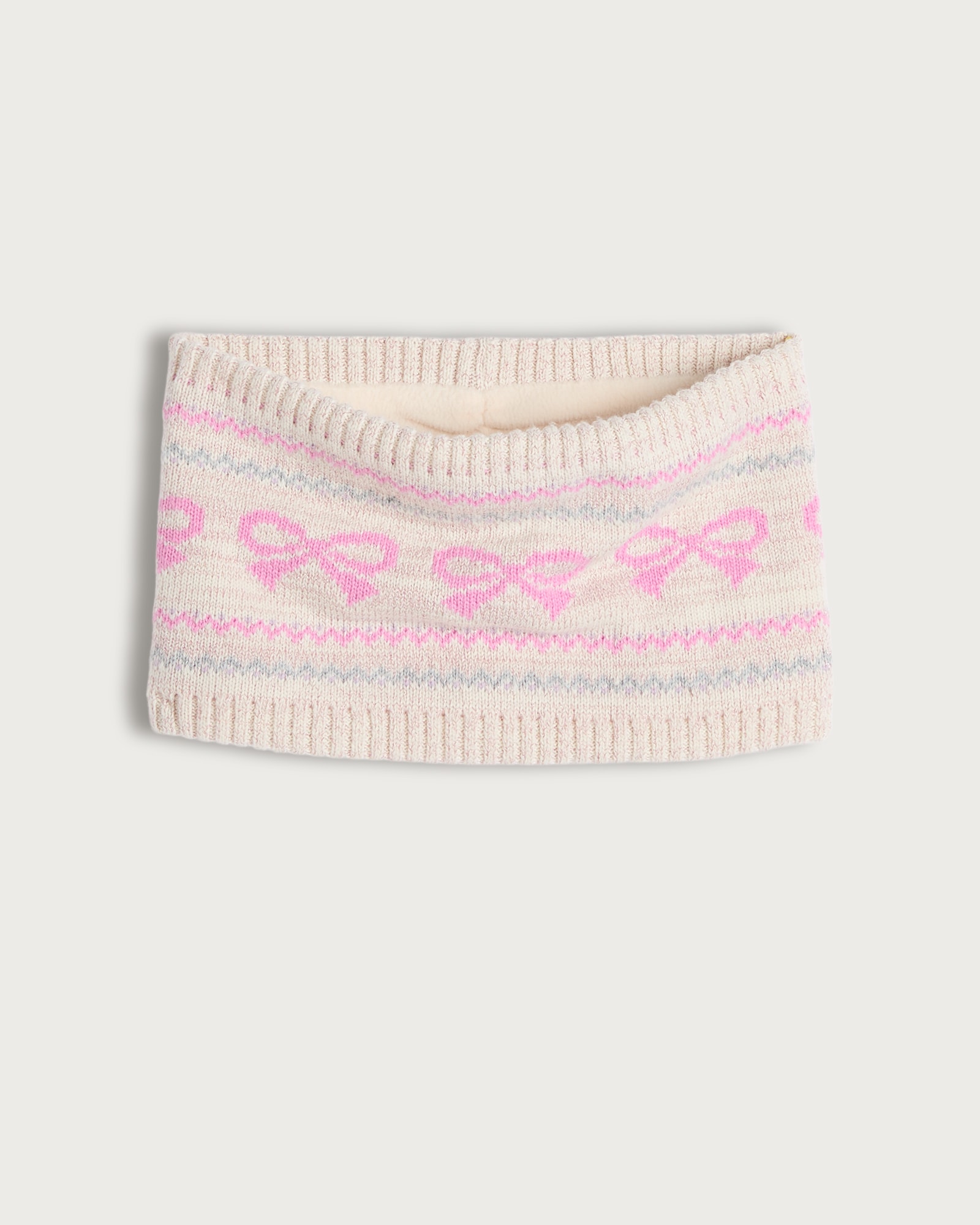 F&F Girls 3-Piece Knitted Snood, Gloves and Hat Set in Pink thumbnail 2