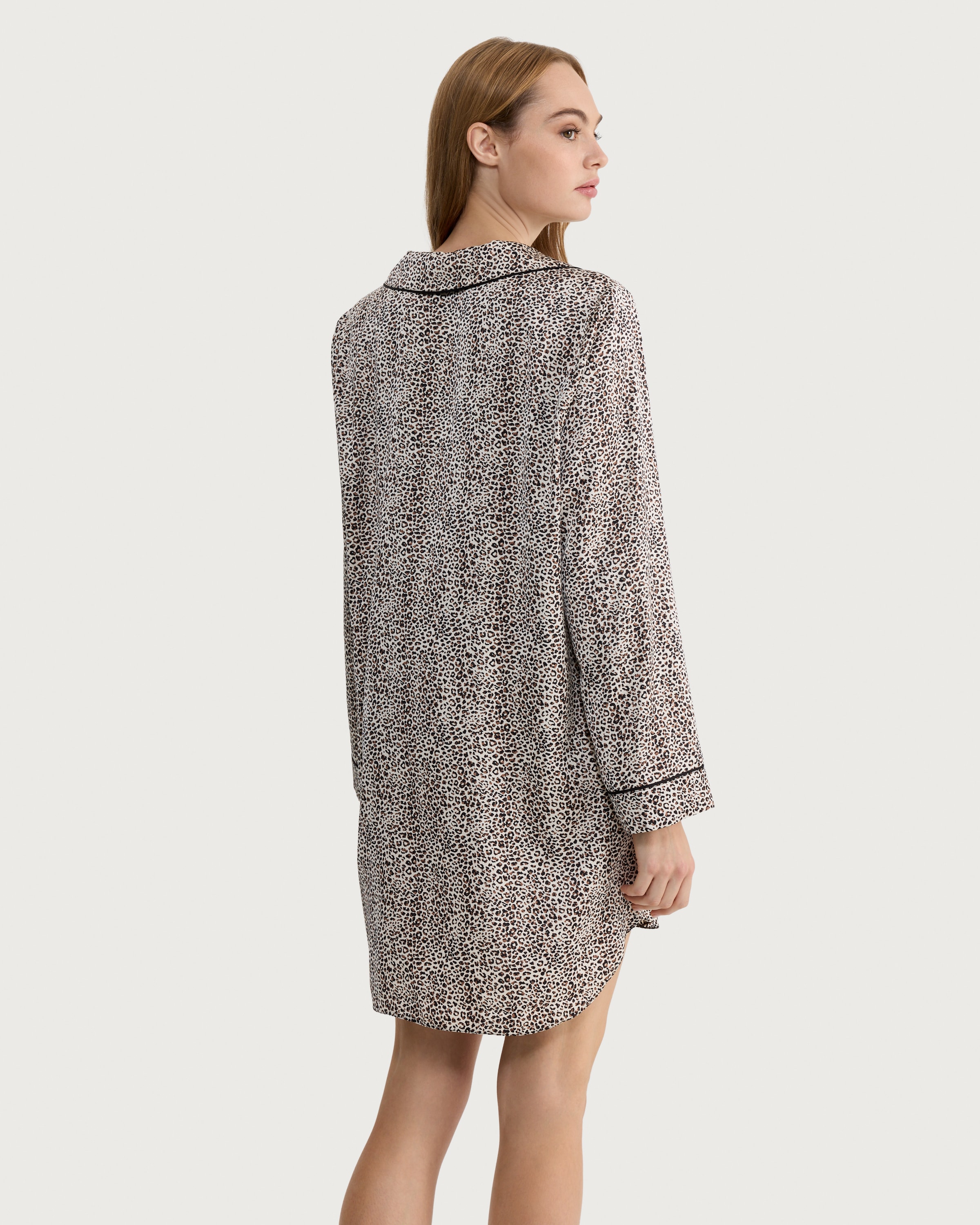F&F Leopard Print Pyjama Dress in Multi Brown thumbnail 3