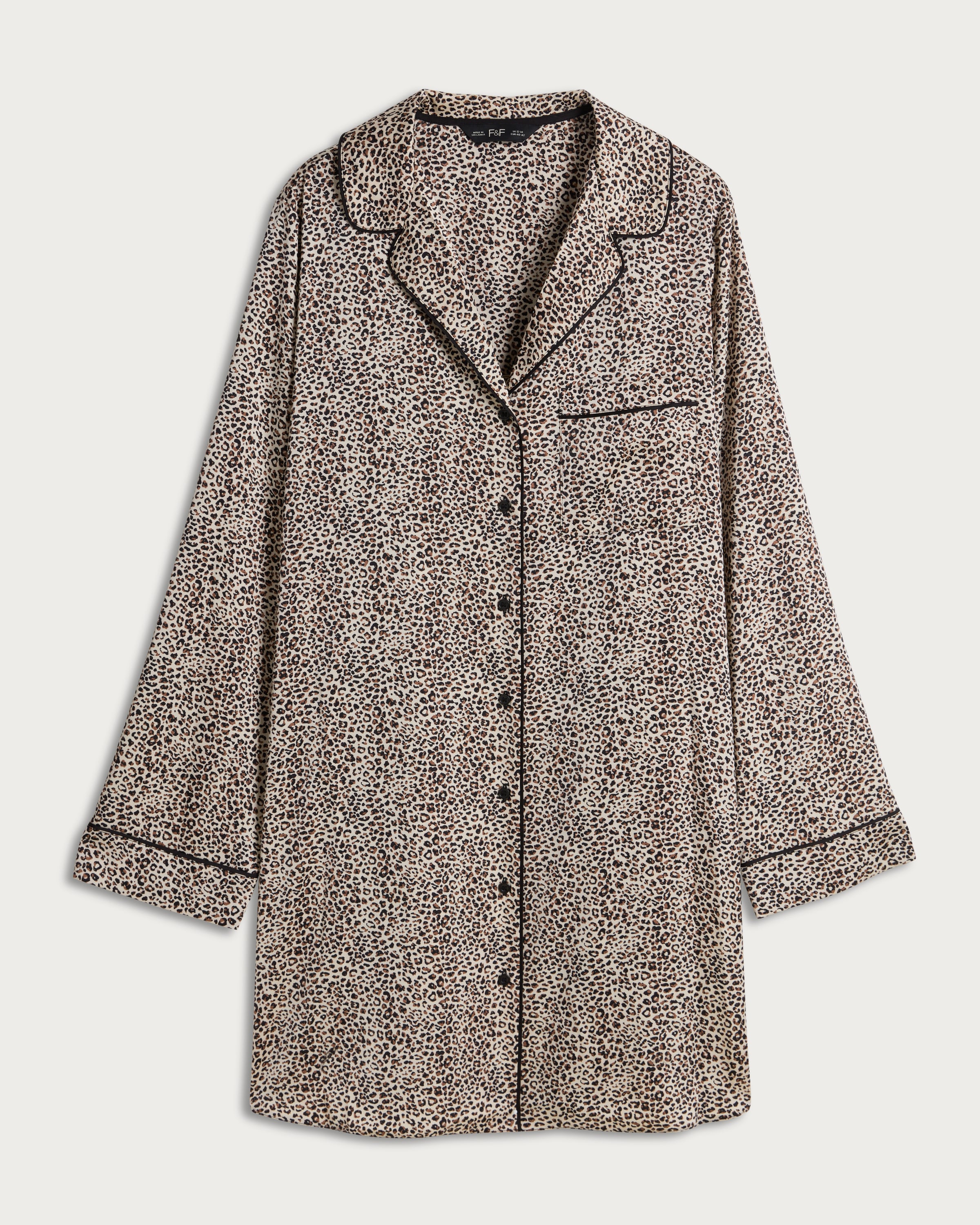 F&F Leopard Print Pyjama Dress in Multi Brown thumbnail 4