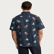 F&F Pure Cotton Snowman and Sleigh Print Shirt in Navy thumbnail 3