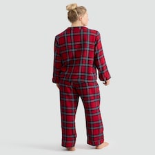 F&F Check Woven Matching Family Christmas Button Up Pyjamas in Red thumbnail 3