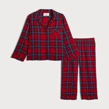 F&F Check Woven Matching Family Christmas Button Up Pyjamas in Red thumbnail 4