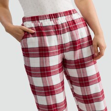 F&F Cotton Blend Check Print Pyjama Bottoms in Multi Red thumbnail 2