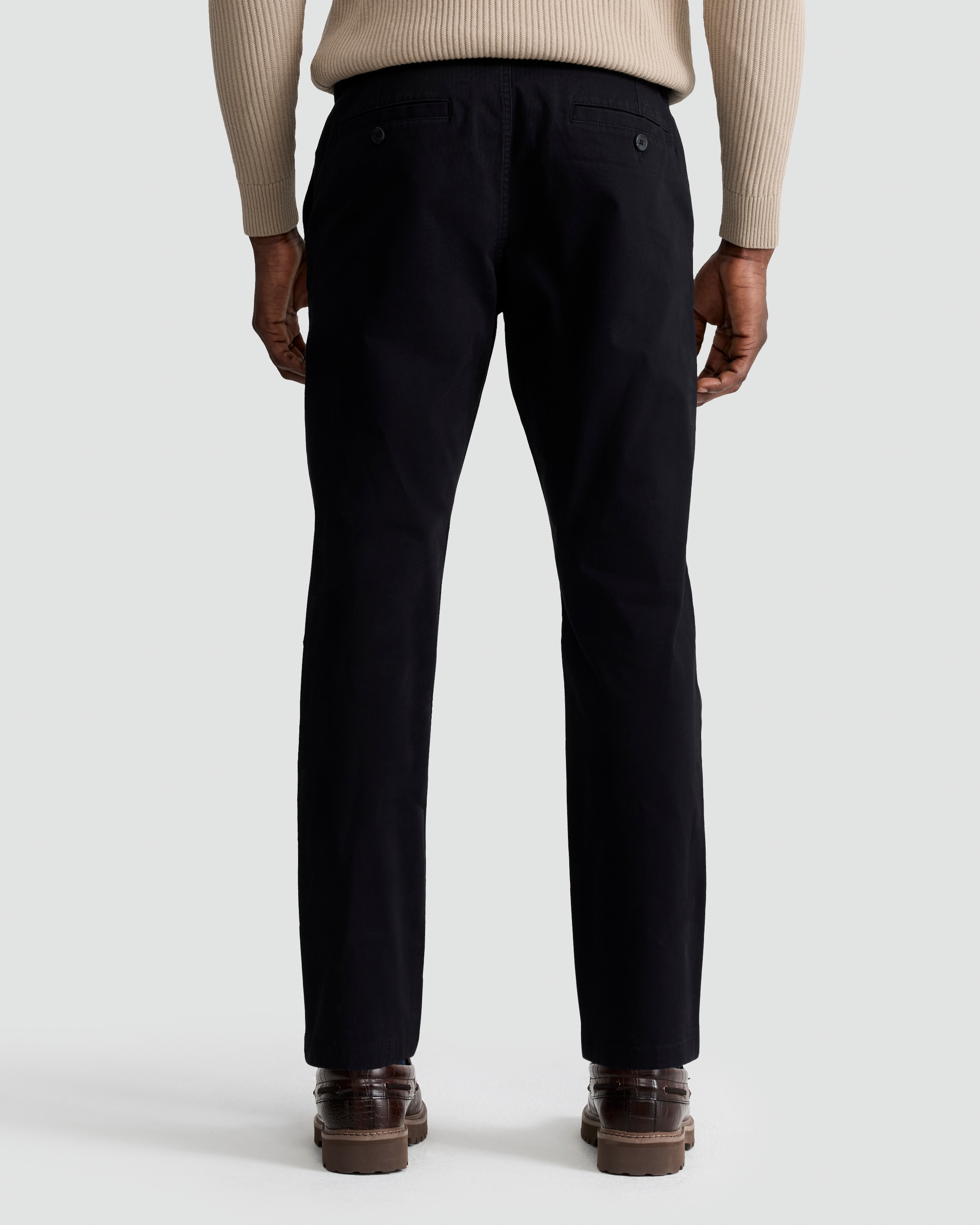F&F Cotton Rich Tailored Slim Fit Chino Trousers in Black thumbnail 3