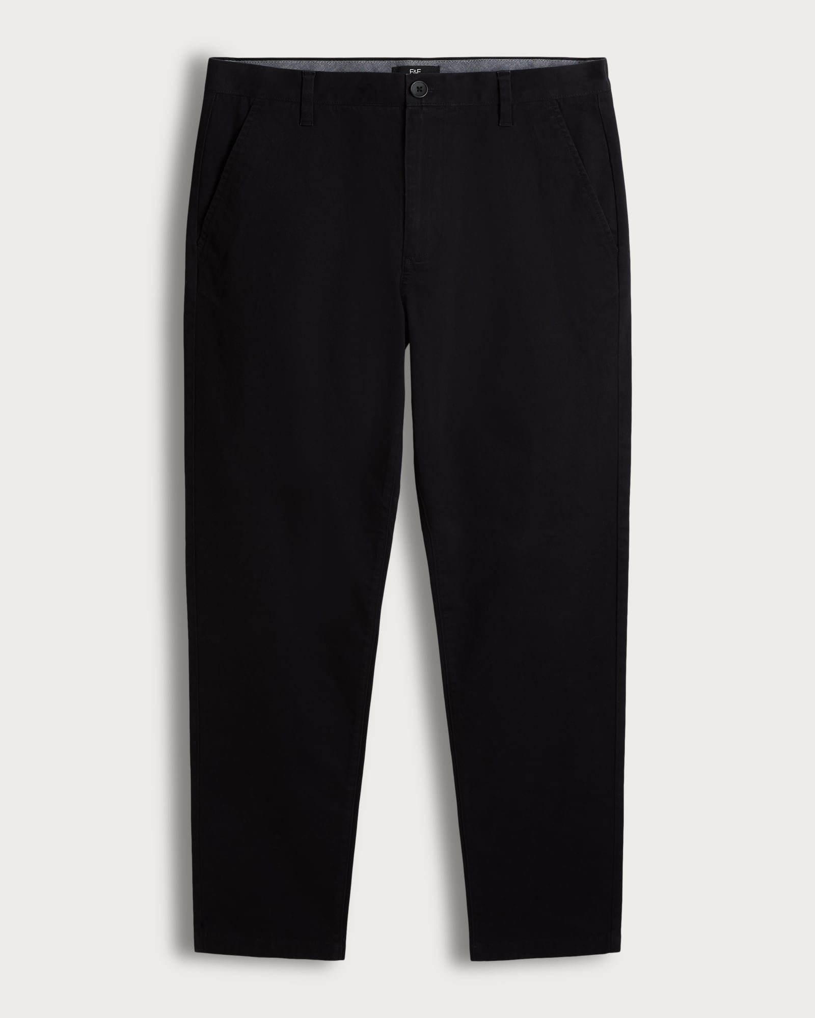 F&F Cotton Rich Tailored Slim Fit Chino Trousers in Black thumbnail 4