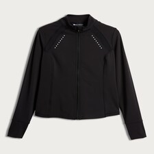 F&F Active Quick Dry Reflective Full Zip Jacket in Black thumbnail 4