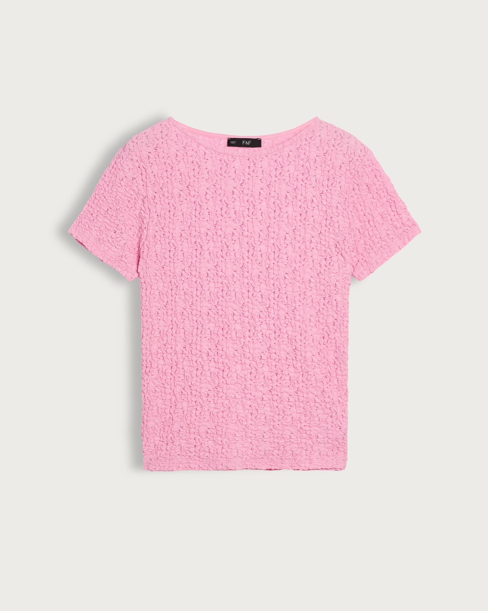 F&F Textured Short Sleeved T-Shirt in Pink thumbnail 5