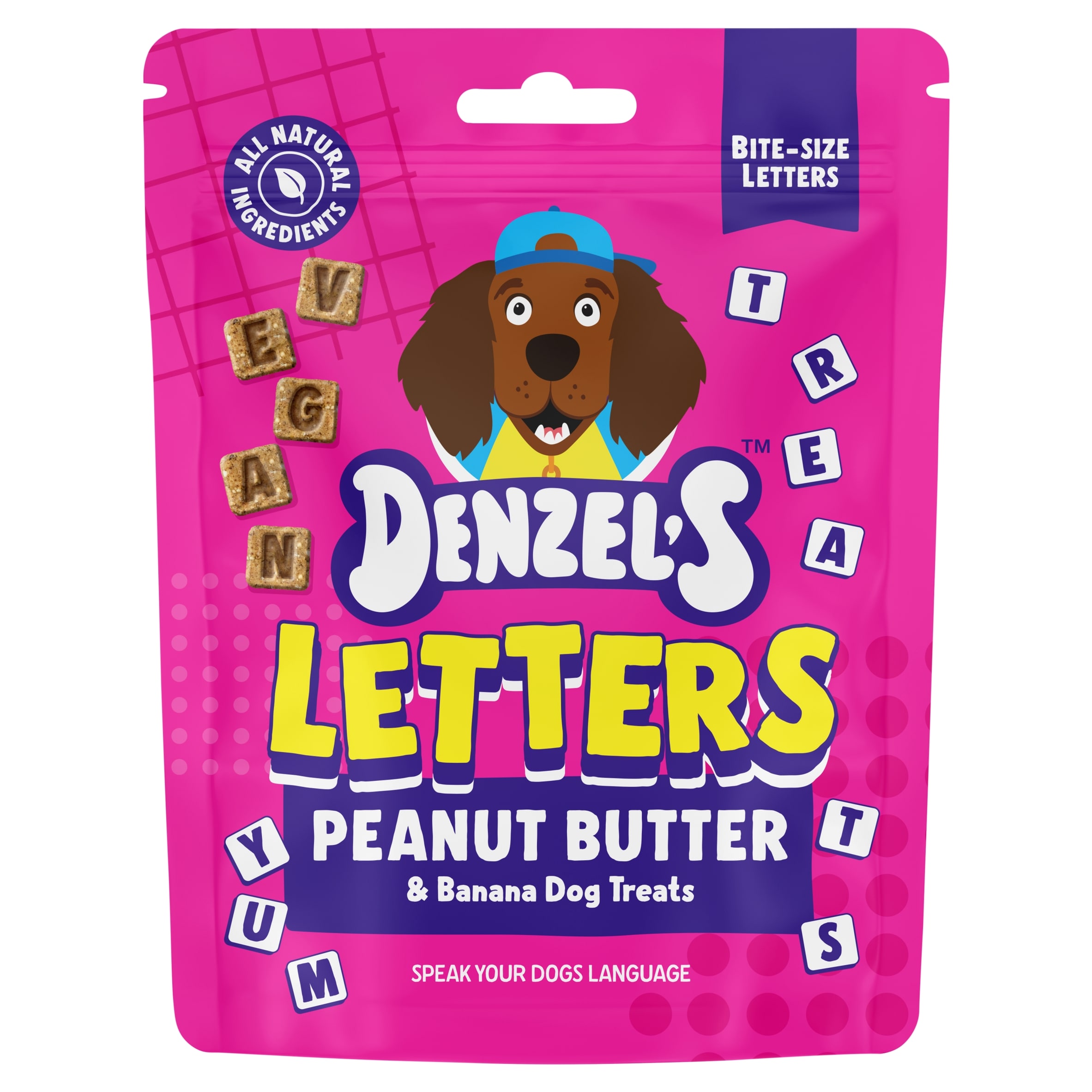 Denzel's Letters - Peanut Butter & Banana Dog Treats 90g