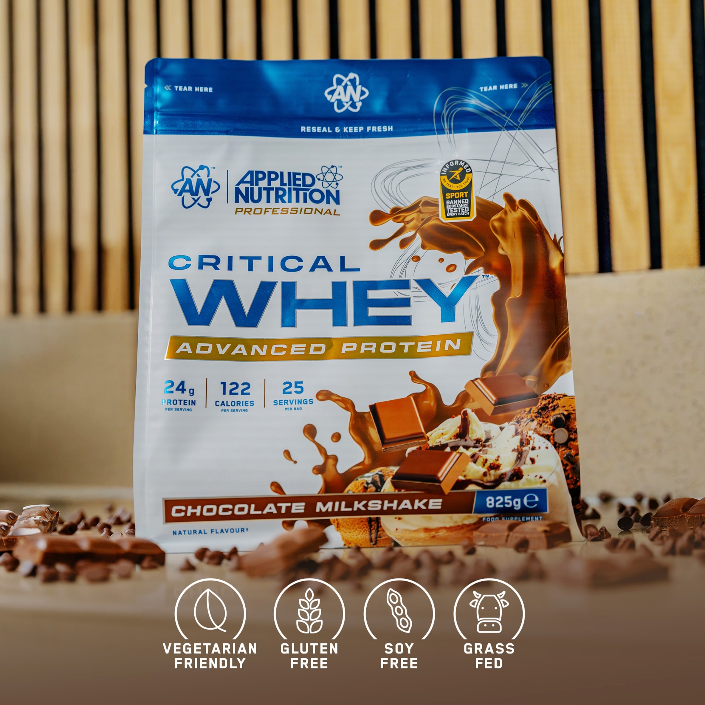 Applied Nutrition Critical Whey Protein Powder Chocolate Milkshake 825g thumbnail 4