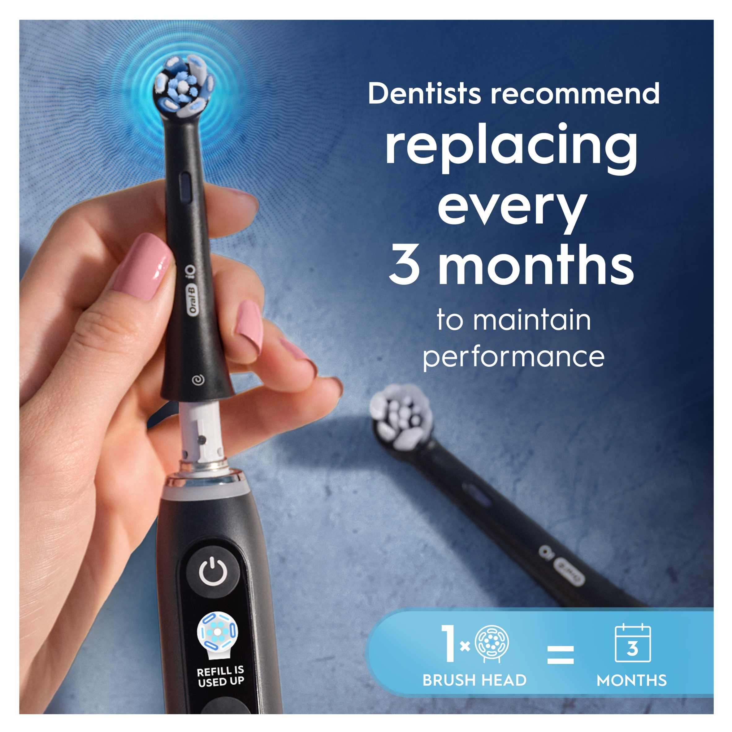 Oral-B iO Ultimate Clean Black Replacement Electric Toothbrush Heads 2 Pack thumbnail 2