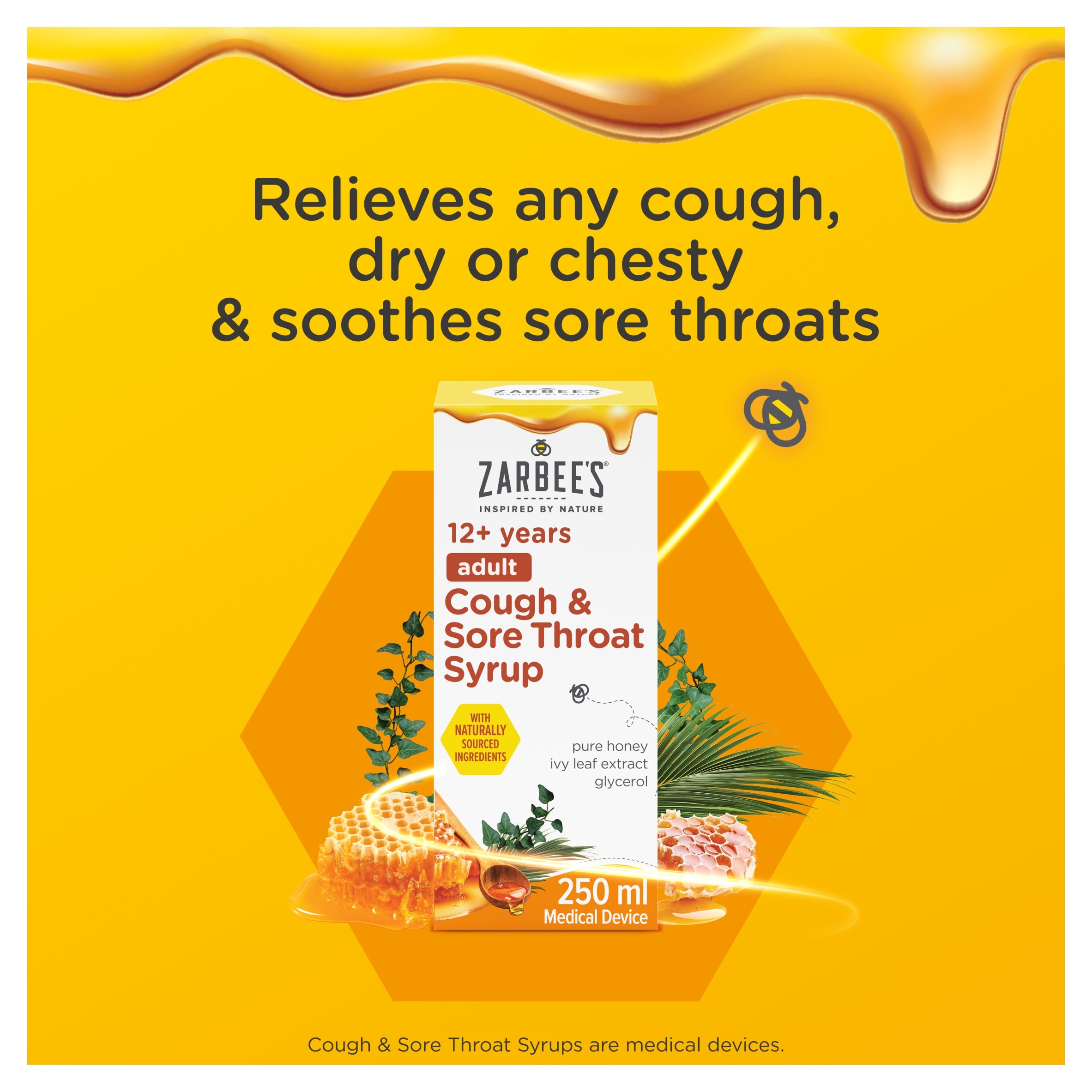 Zarbee's 12+ Years Sore Throat & Cough Syrup 250Ml thumbnail 2