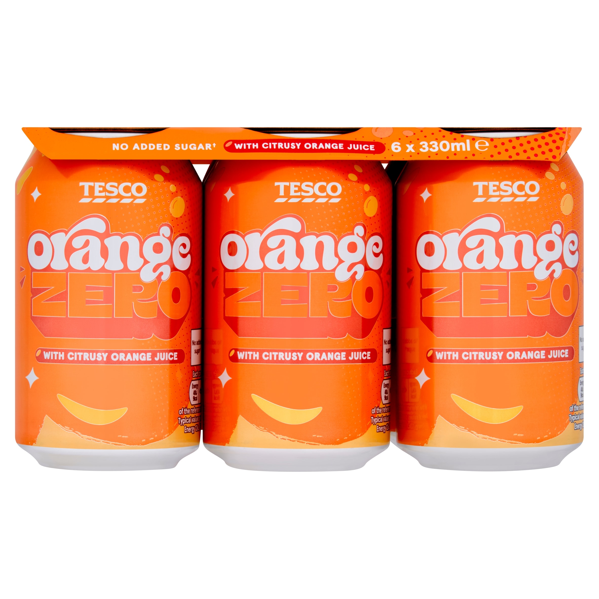 Tesco Orange Zero Cans 6x330ml