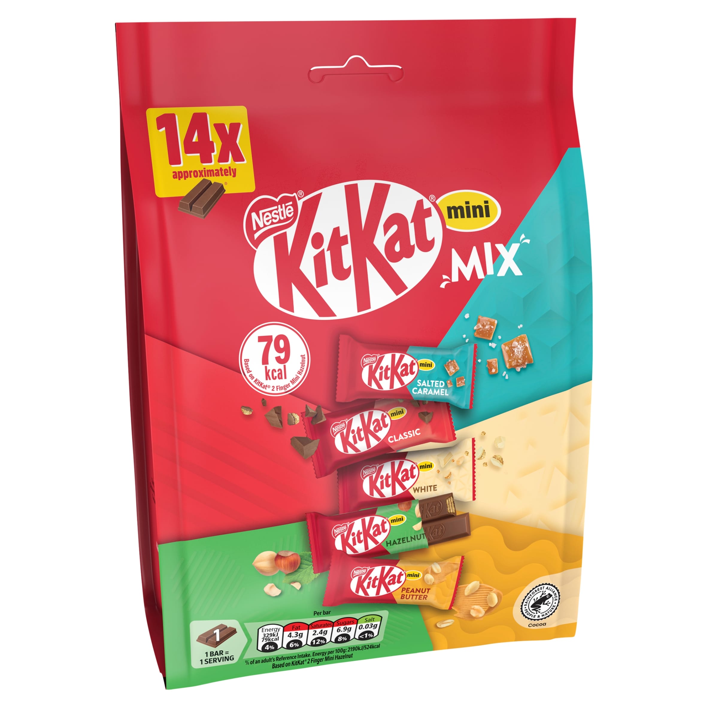KitKat 2 Finger Mini Mix Chocolate Biscuit Bars Multipack 14 Pack 197.4g thumbnail 2