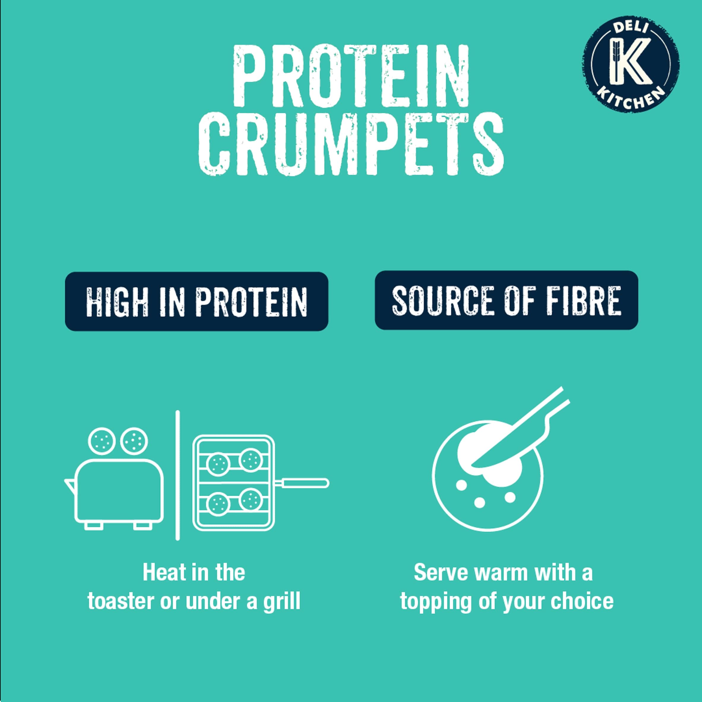 Deli Kitchen Protein Crumpets 4 Pack thumbnail 2
