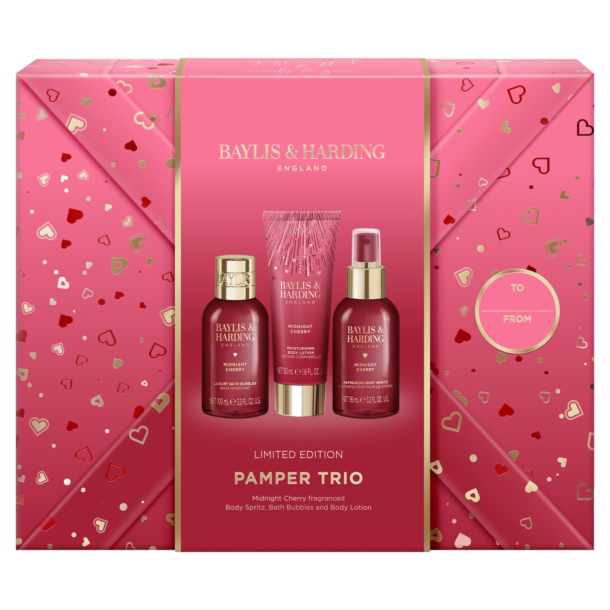 Baylis & Harding Midnight Cherry  Pamper Trio Gift Set