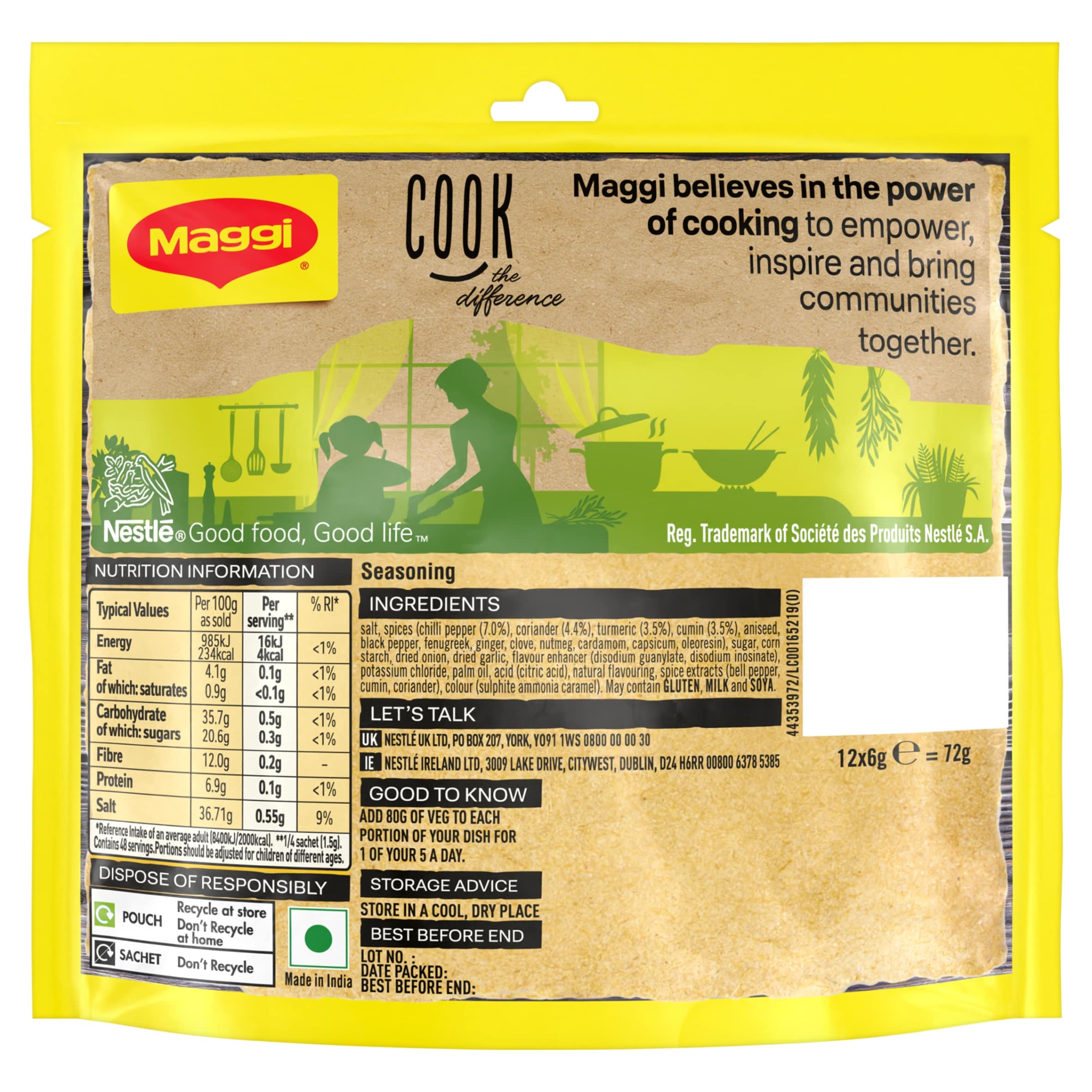 Maggi Masala Magic Seasoning Mix Sachets 12x6g thumbnail 2