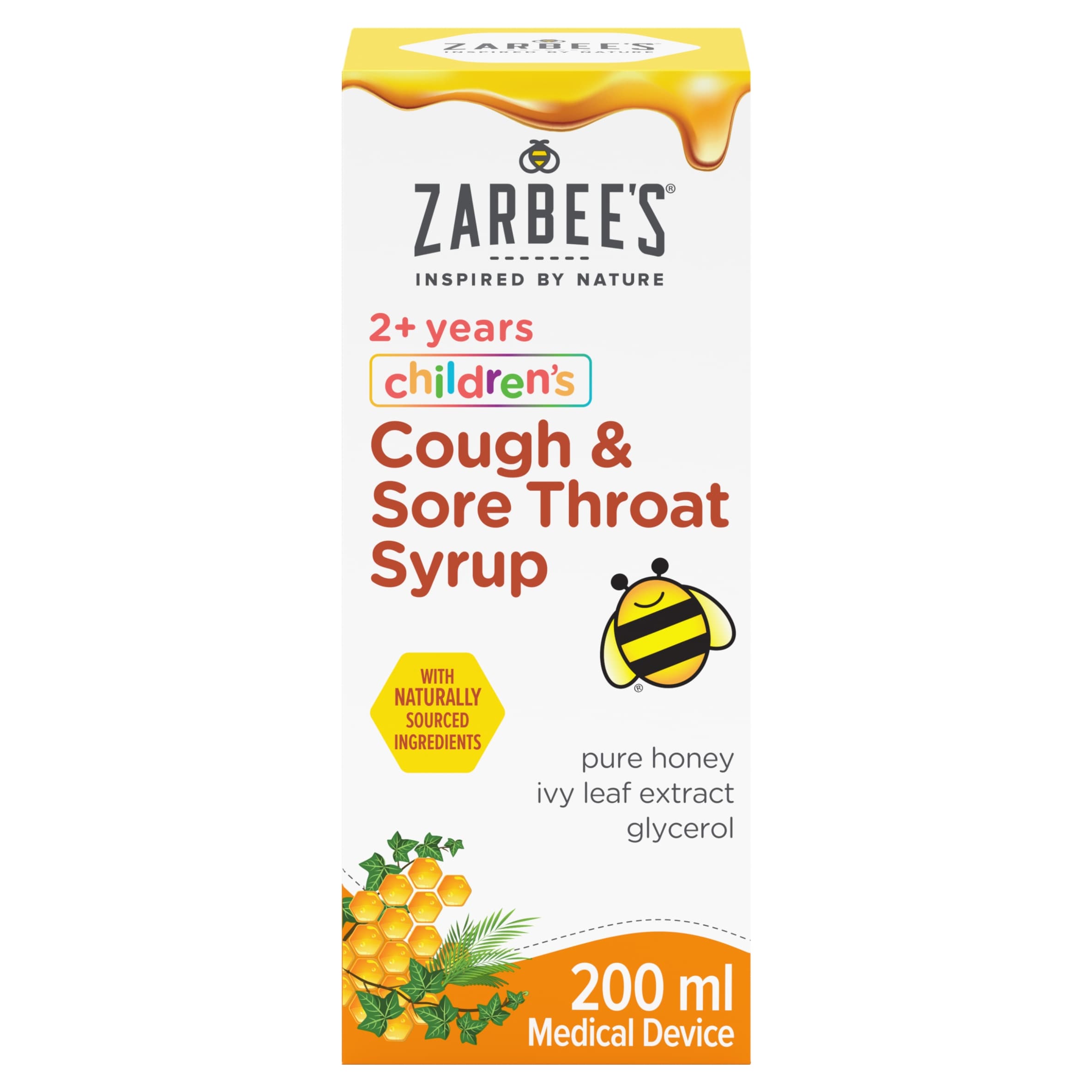 Zarbee's 2+ Years Sore Throat & Cough Syrup 200Ml
