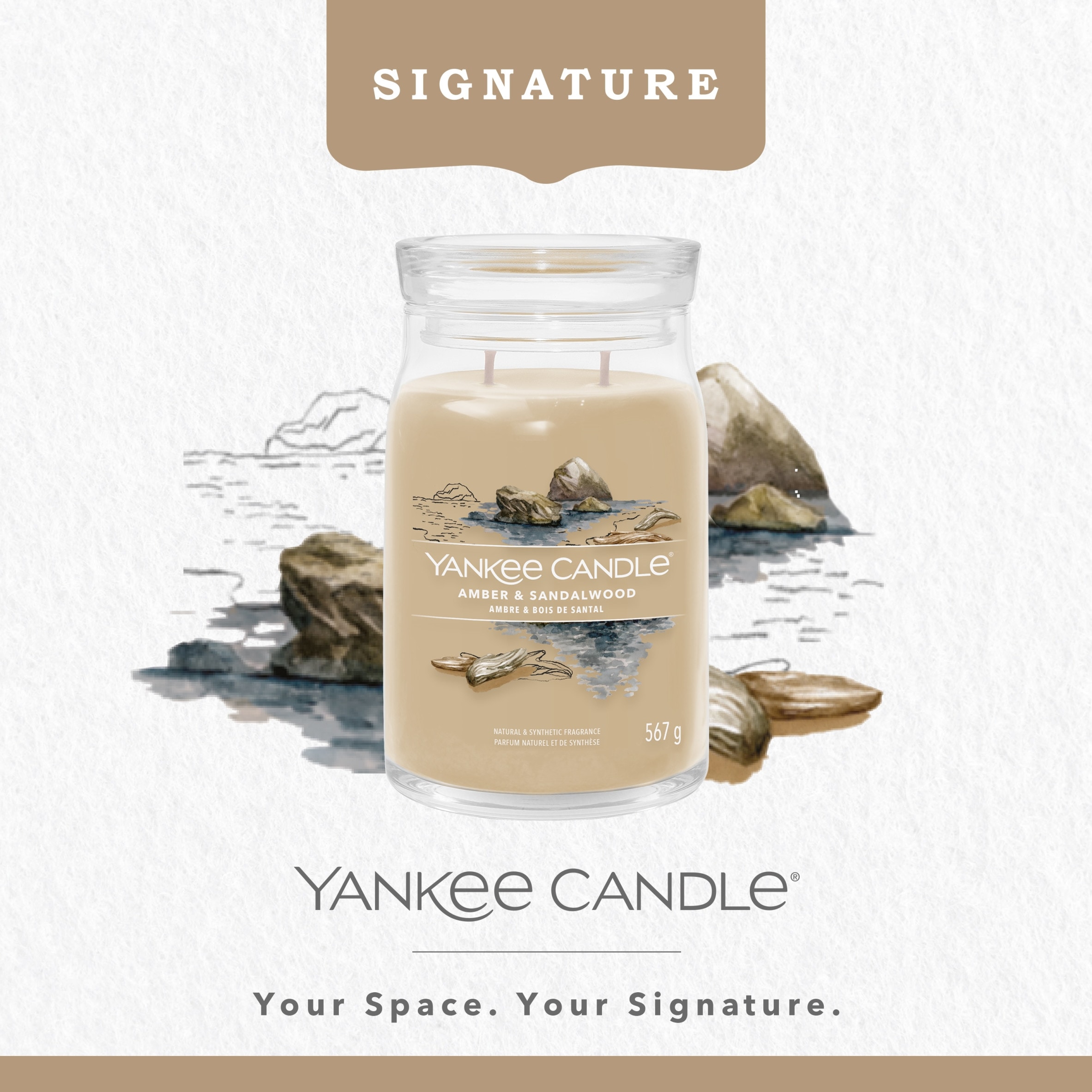 Yankee Candle Signature Large Jar Amber and Sandalwood 567g thumbnail 2
