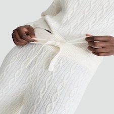 F&F Cable Knit Pyjama Bottoms in Cream thumbnail 2