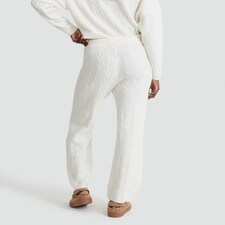 F&F Cable Knit Pyjama Bottoms in Cream thumbnail 3