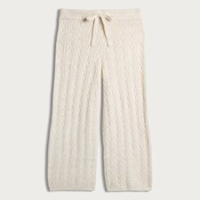 F&F Cable Knit Pyjama Bottoms in Cream thumbnail 4