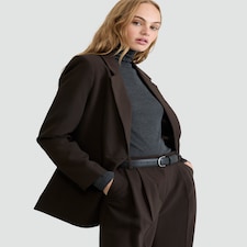 F&F Single Button Tailored Blazer in Brown