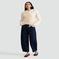 F&F Pure Cotton Barrel Leg Jeans in Navy