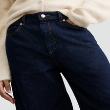 F&F Pure Cotton Barrel Leg Jeans in Navy thumbnail 2