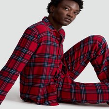 F&F Check Woven Matching Family Christmas Pyjamas in Red thumbnail 3
