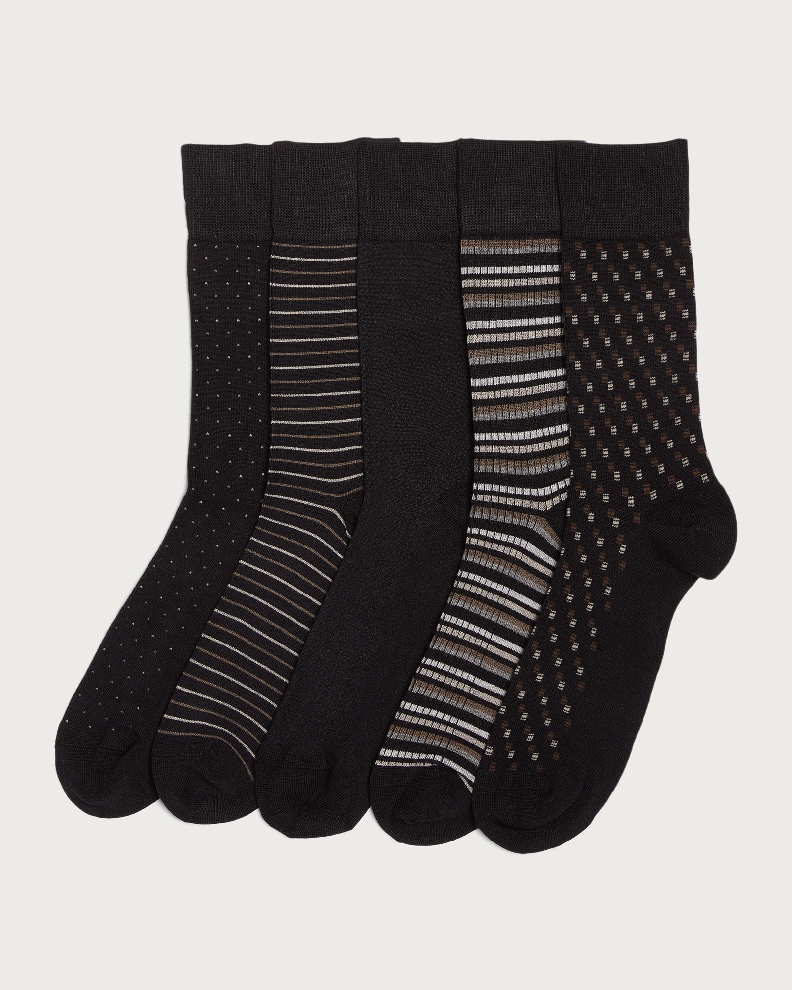 F&F 5-Pack Super Soft Patterned Ankle Socks in Multi