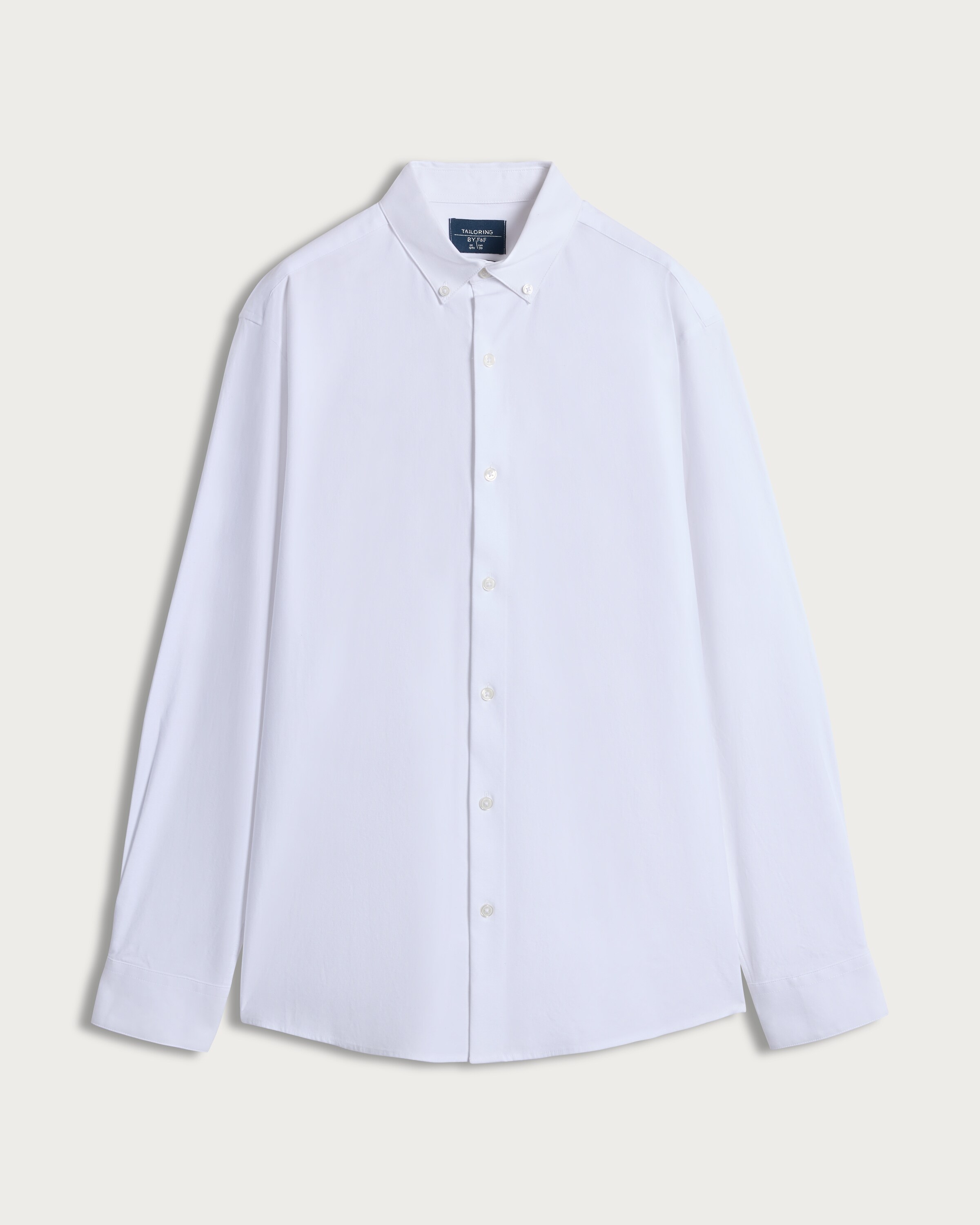 F&F Regular Fit Stretch Button Down Collar Formal Shirt in White thumbnail 4