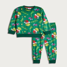The Grinch Minky Fleece Pyjamas in Green thumbnail 4