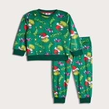 The Grinch Minky Fleece Pyjamas in Green thumbnail 4